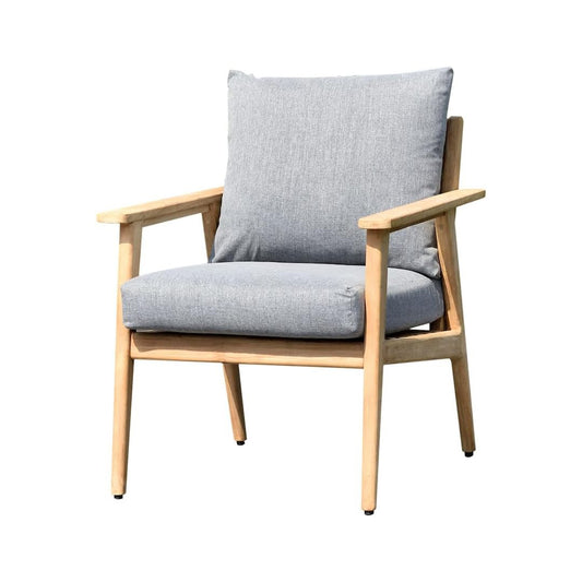 Grenoble Outdoor Armchair | Made of Durable Teak Wood with Cushions | Perfect for Patio and Backyards