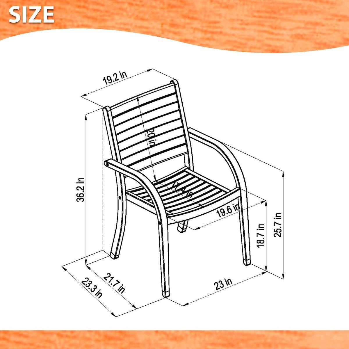 Patio Dining Set | Teak Finish, 9-Piece, Light Brown