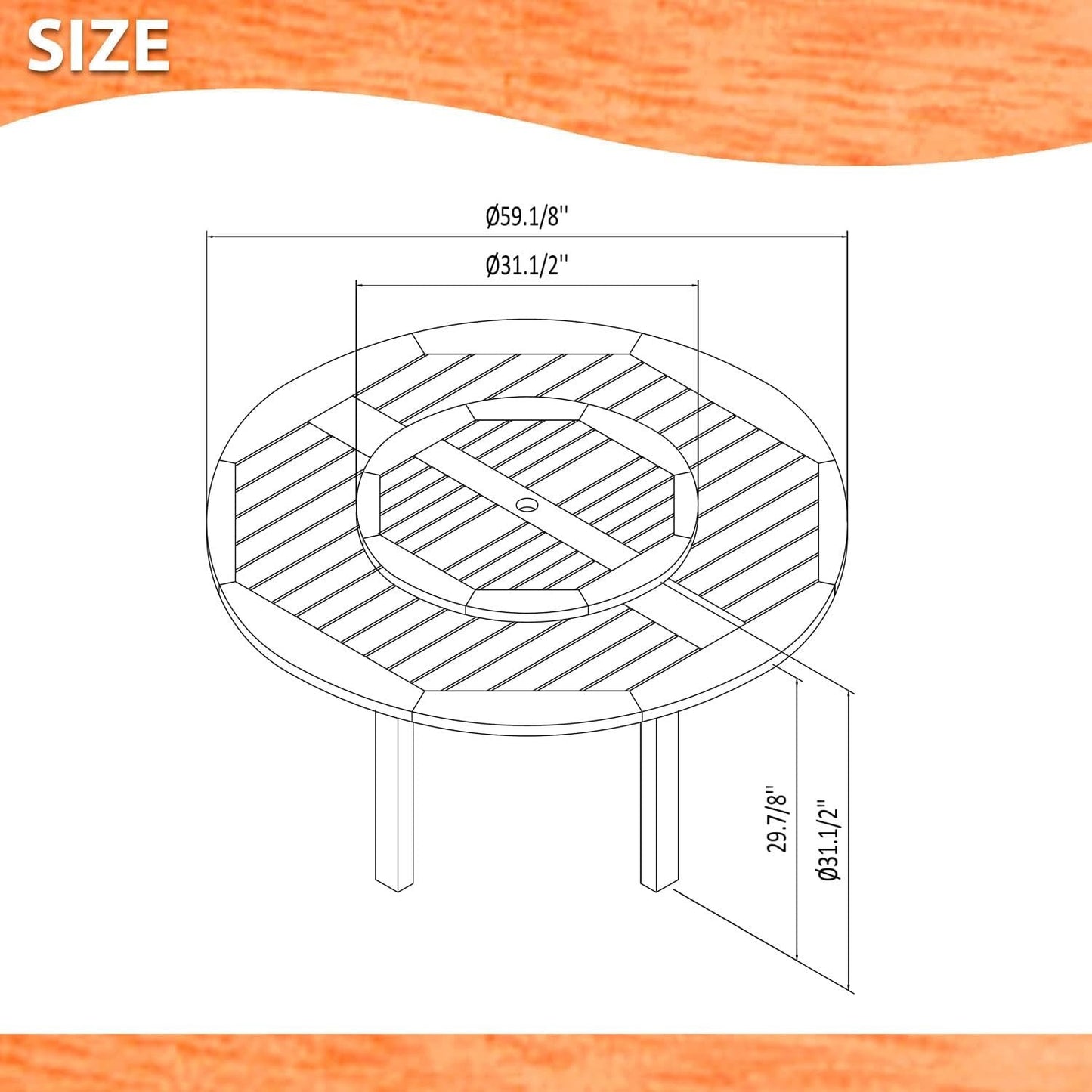 7-P Round Dining Table Set | Teak Finish 100% FSC Wood