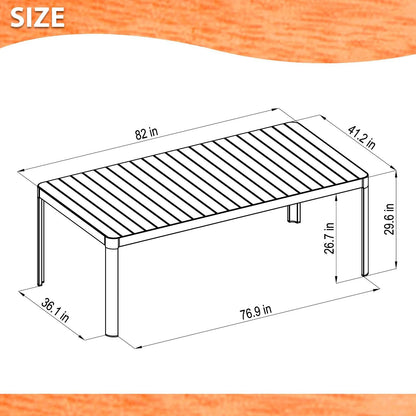 7 Piece Outdoor Rectangular Dining Set | Perfect for Patio | with Teak Finish