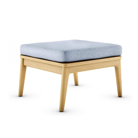 Denton Patio Ottoman | Durable Outdoor and Indoor Furniture Made of Teak | Olefin Cushions