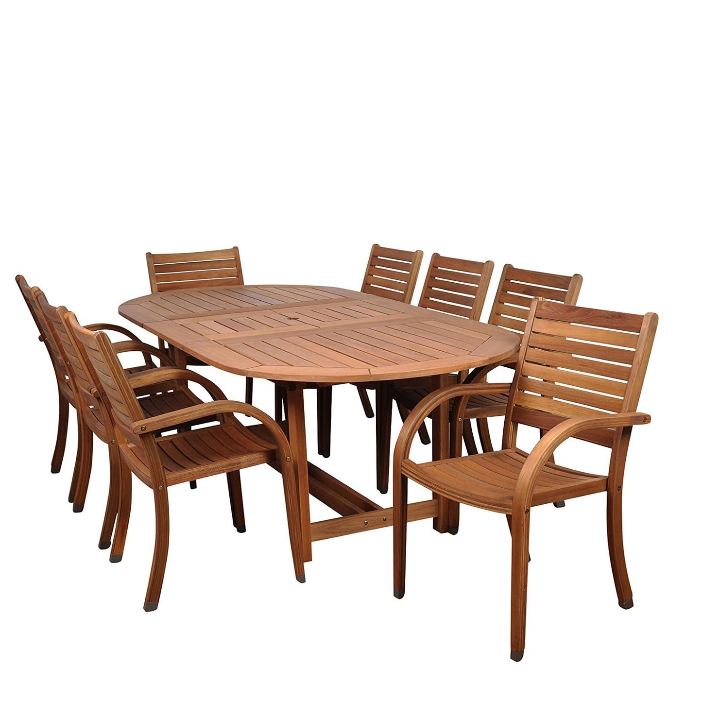 9-P Oval Outdoor Dining Set | 100% FSC Wood