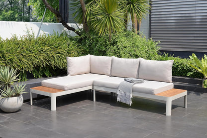 Brent 2-Piece Seating Set | Ideal for Patio and Outdoors | Certified Teak Sofa Sectional