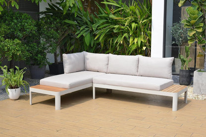 Brent 2-Piece Seating Set | Ideal for Patio and Outdoors | Certified Teak Sofa Sectional