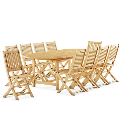 11-P Oval Dining Set | 100% FSC Teak