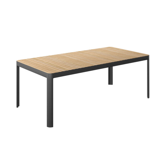 Ideal for Patio and Outdoors | Certified Teak Seizur Rectangular Dining Black Table